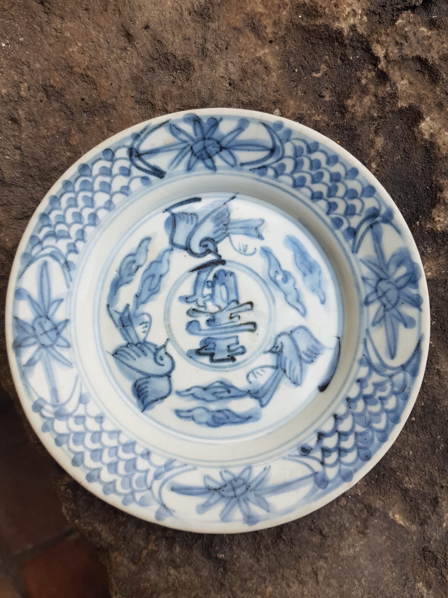 Swatow Porcelain Plate, Shipwreck Find, China, 17th Century