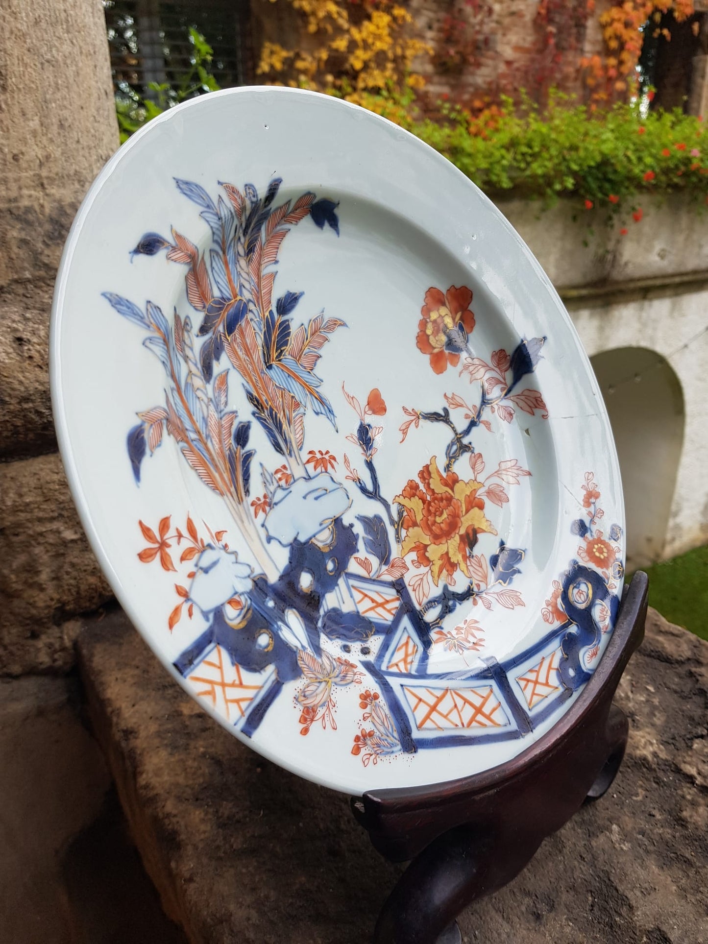 Glazed Imari Plate, China  18th Century