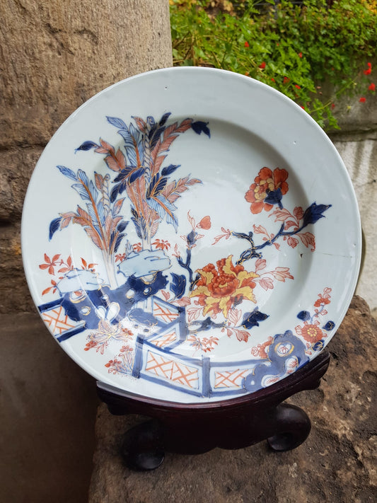 Glazed Imari Plate, China  18th Century