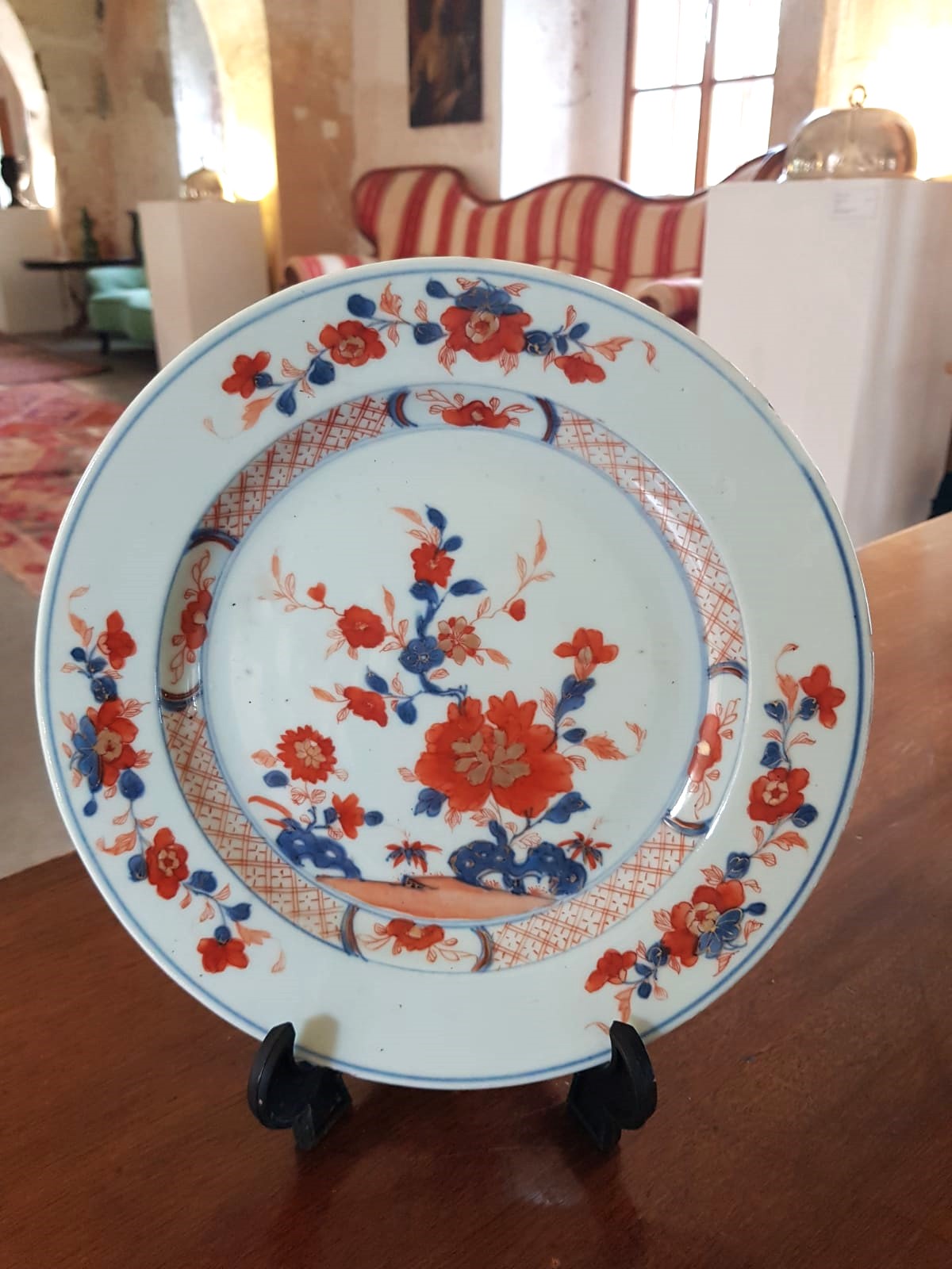 Glazed Imari Decorative Plate, Qing Dynasty, China 18th Century