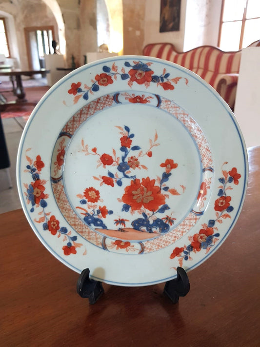 Glazed Imari Decorative Plate, Qing Dynasty, China 18th Century