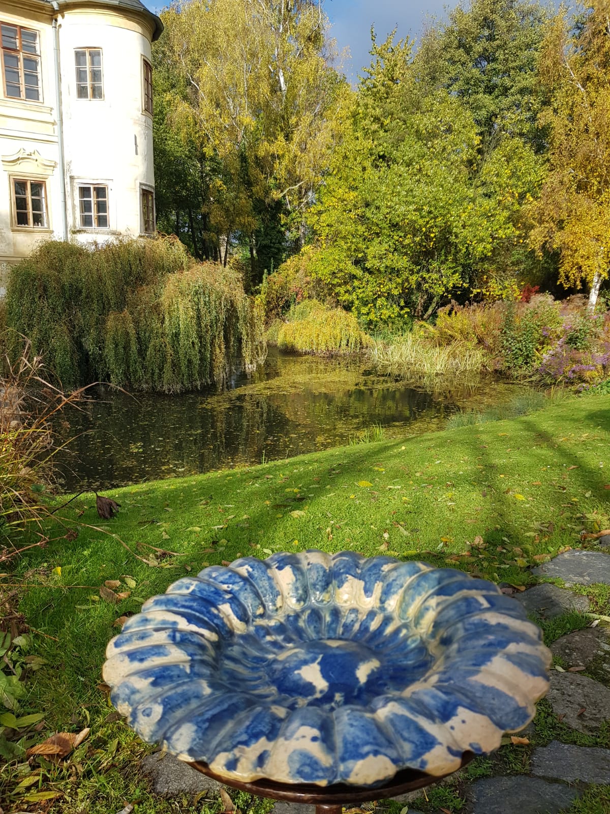 Large Ceramic Bowl/Plate Hedingham Castle Pottery, England, late 19th Century