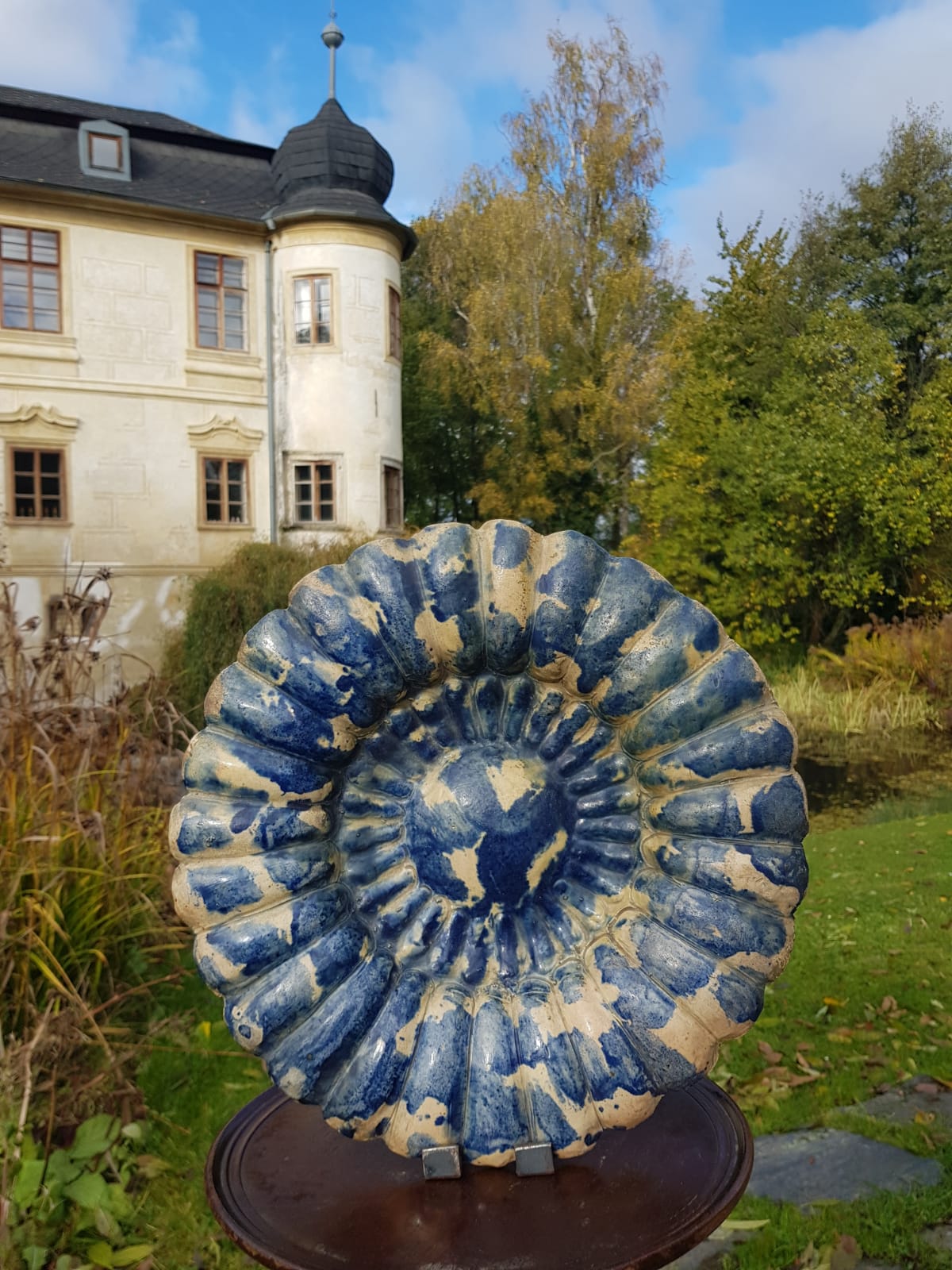 Large Ceramic Bowl/Plate Hedingham Castle Pottery, England, late 19th Century