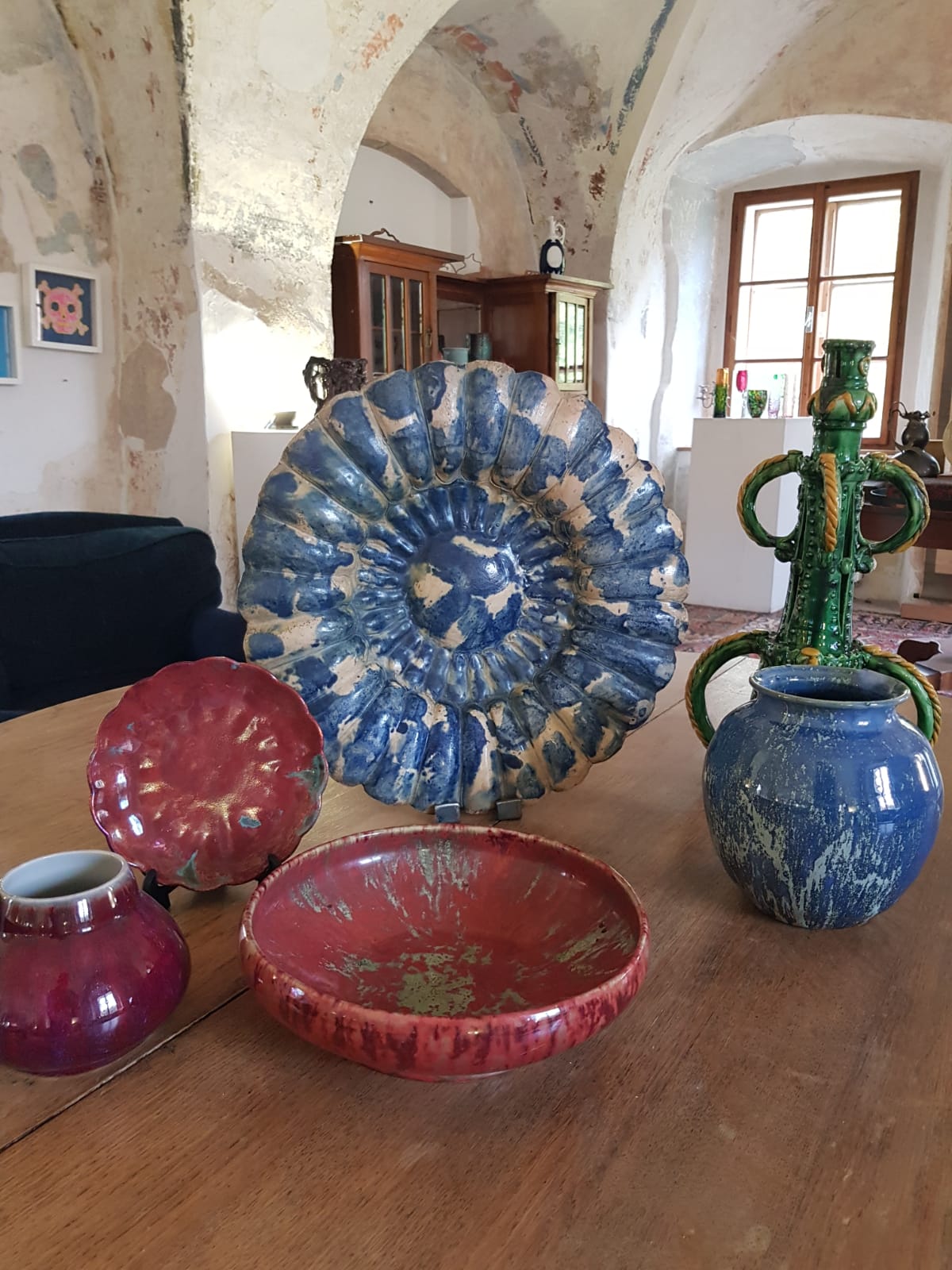 Large Ceramic Bowl/Plate Hedingham Castle Pottery, England, late 19th Century