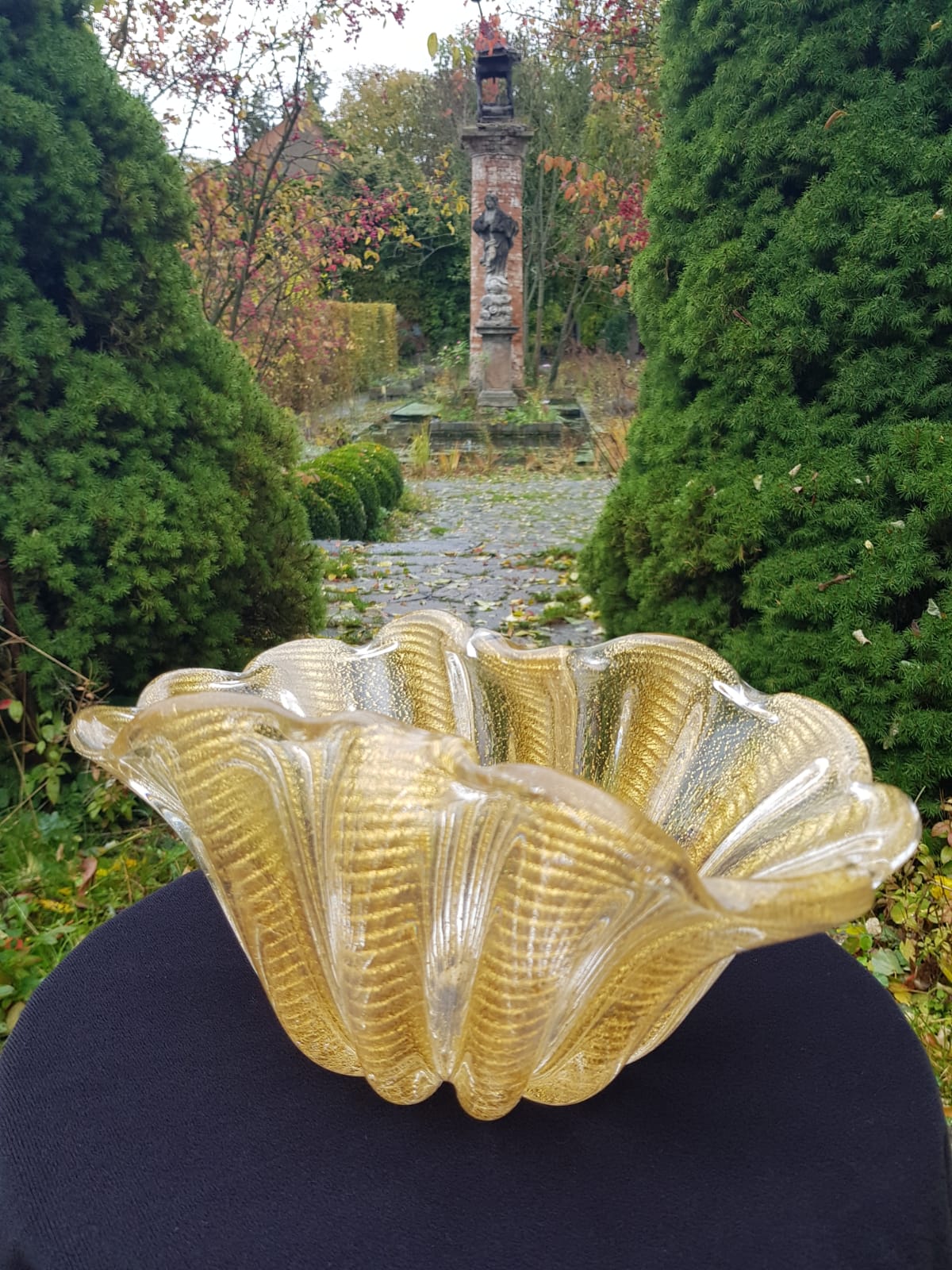 "Cordonato d´Oro" Glass Bowl by Barovier & Toso, Murano, Italy 1950s