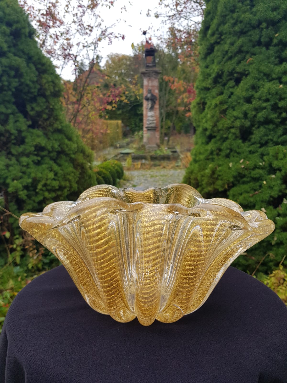 "Cordonato d´Oro" Glass Bowl by Barovier & Toso, Murano, Italy 1950s