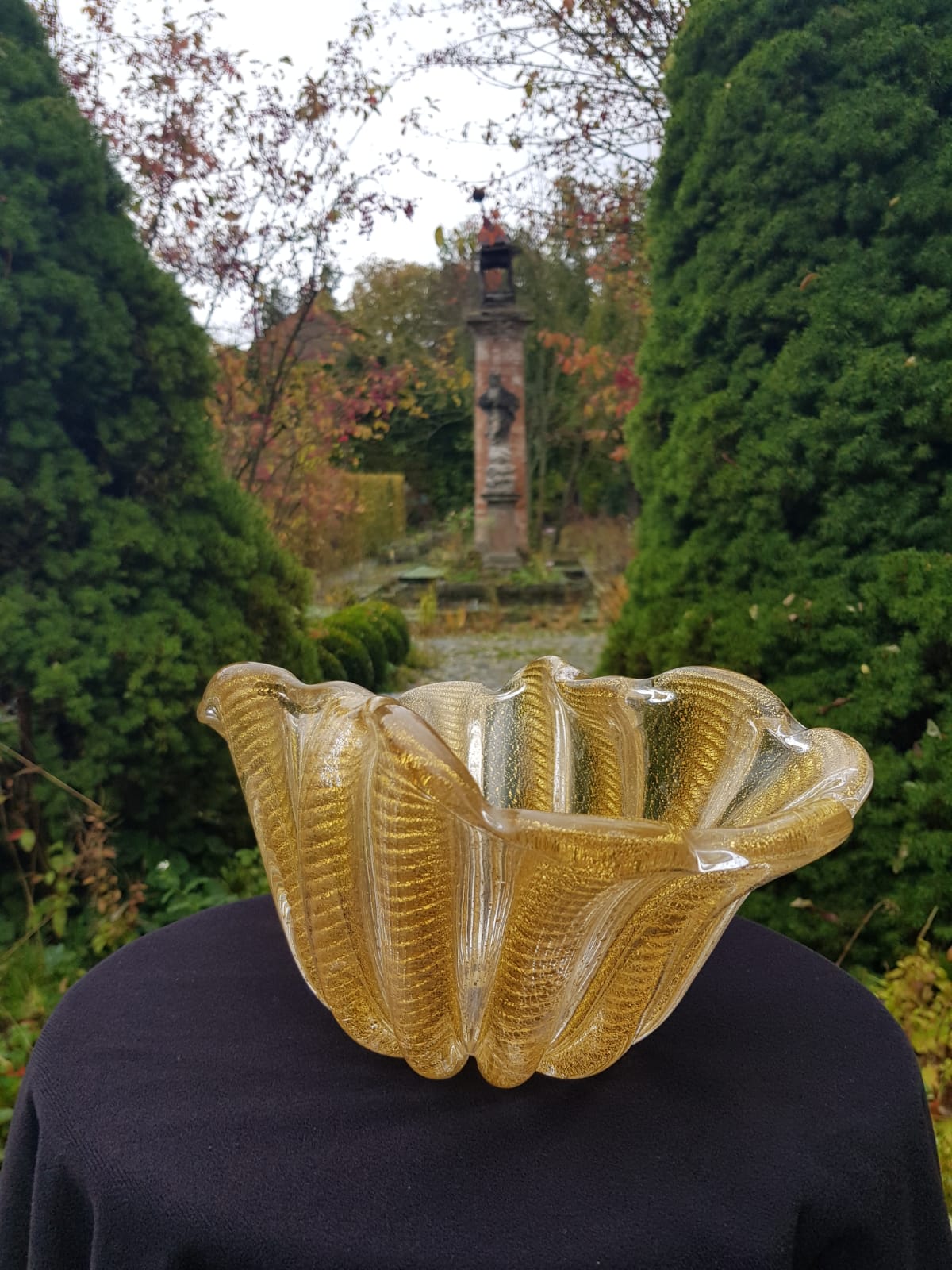 "Cordonato d´Oro" Glass Bowl by Barovier & Toso, Murano, Italy 1950s