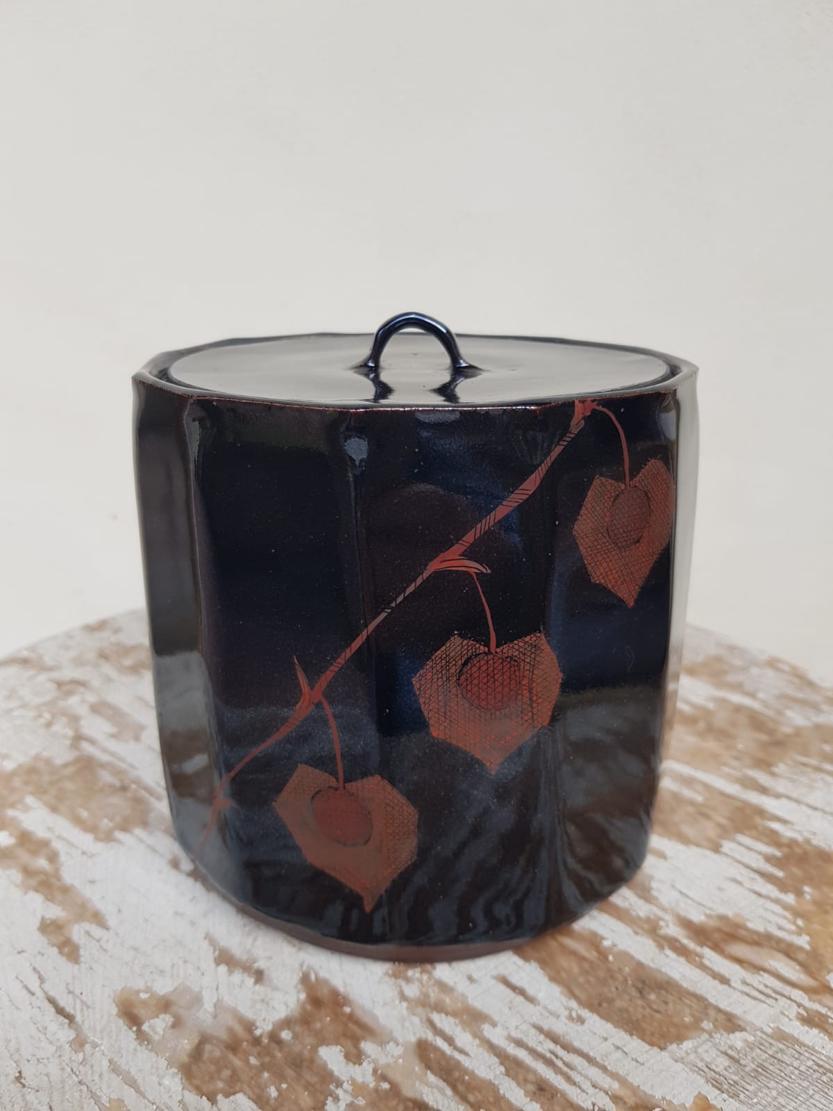 "Mizusashi" Glazed Ceramic Water Jar, Japan, Mid 20th Century