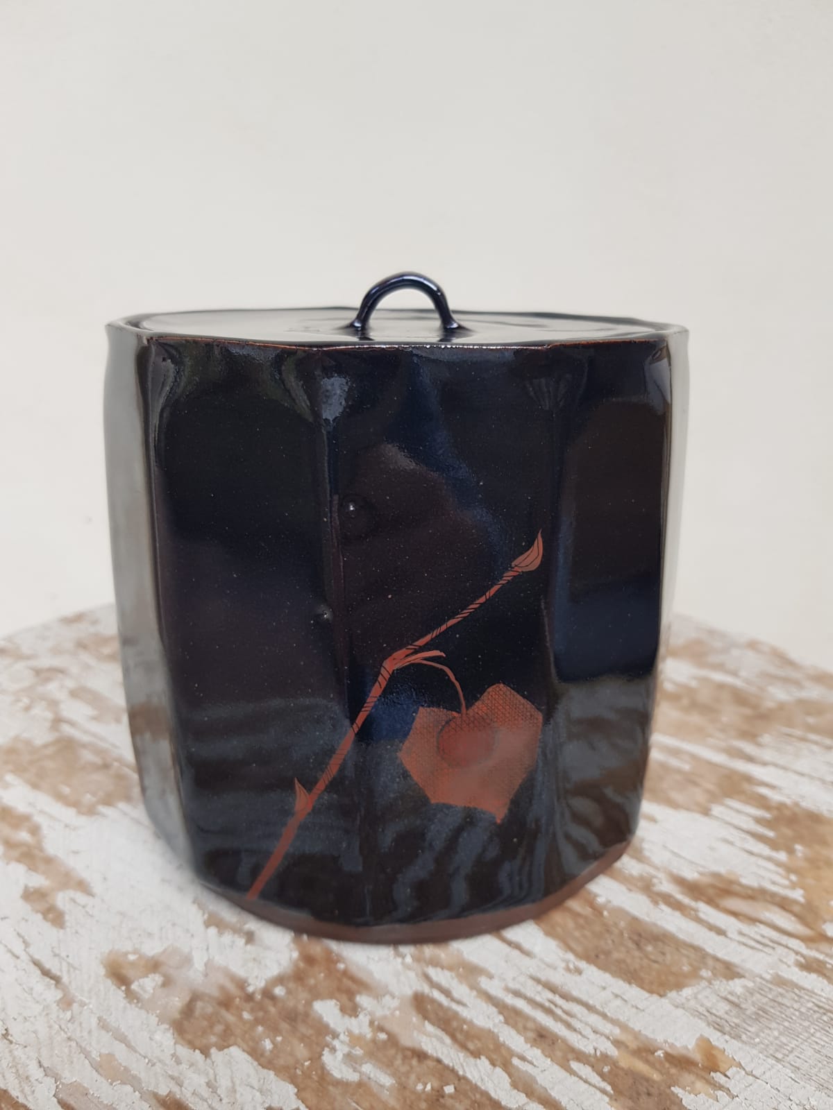 "Mizusashi" Glazed Ceramic Water Jar, Japan, Mid 20th Century