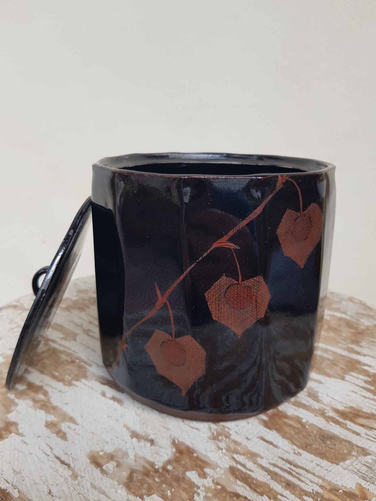 "Mizusashi" Glazed Ceramic Water Jar, Japan, Mid 20th Century