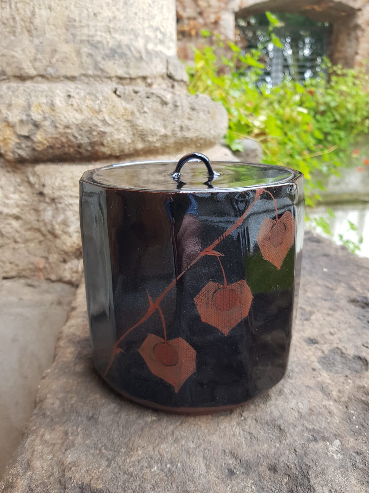 "Mizusashi" Glazed Ceramic Water Jar, Japan, Mid 20th Century