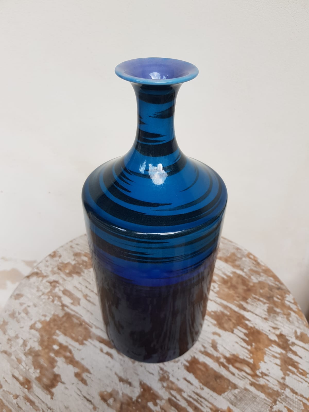 Blue Glazed Ceramic Vase, Japan, mid 20th Century