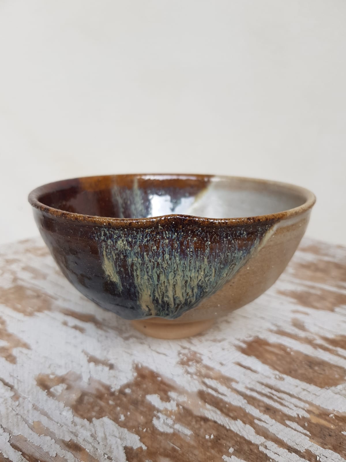 Karatsu Ware Chawan, Glazed Ceramic Tea Bowl, Japan, Mid 20th Century
