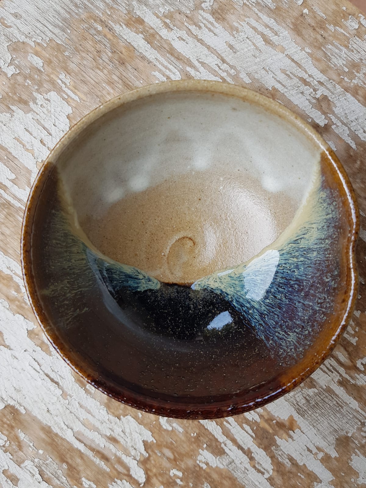 Karatsu Ware Chawan, Glazed Ceramic Tea Bowl, Japan, Mid 20th Century