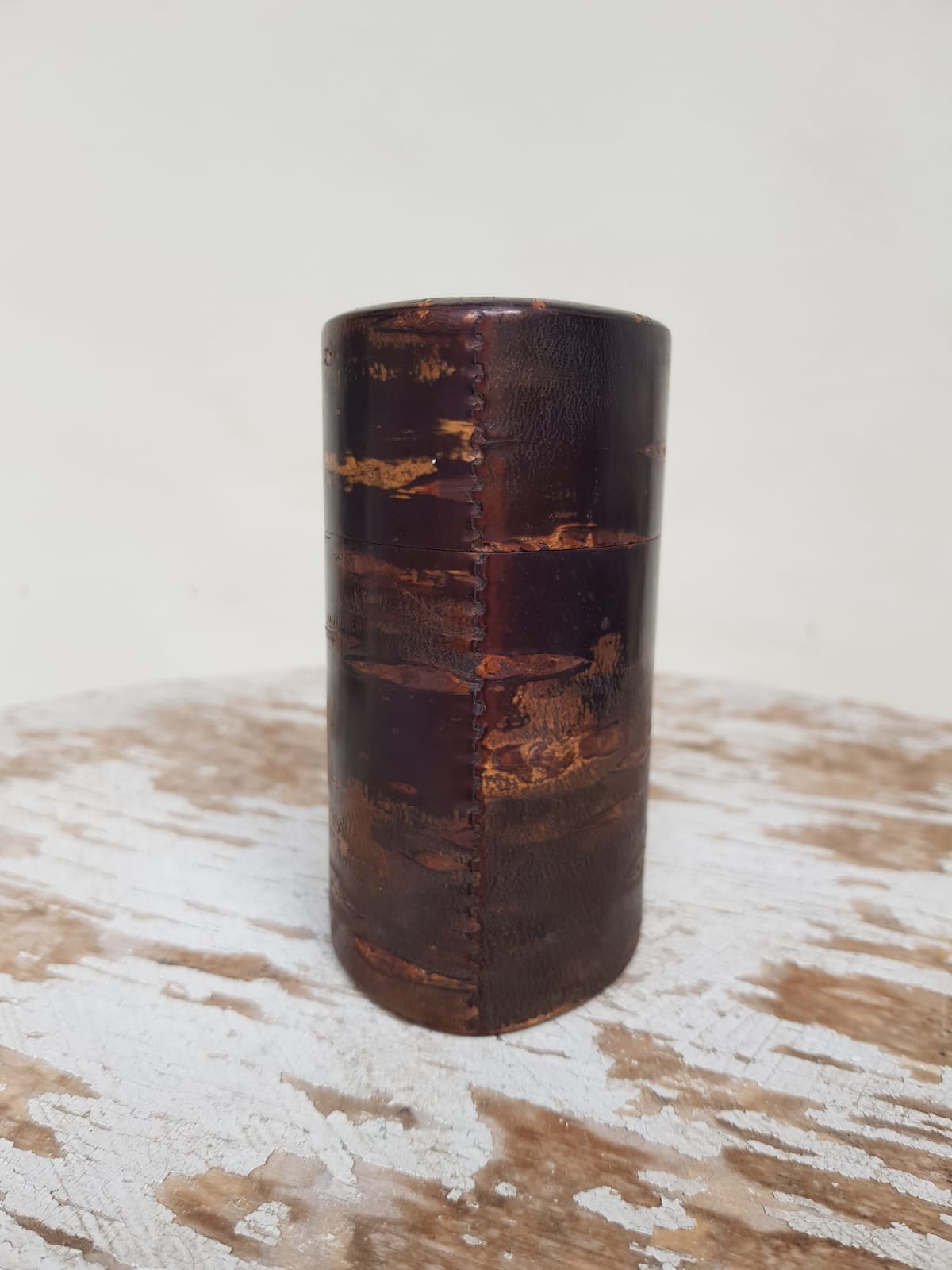 Traditional Handmade Japanese Kabazaiku Tea Container, 20th Century