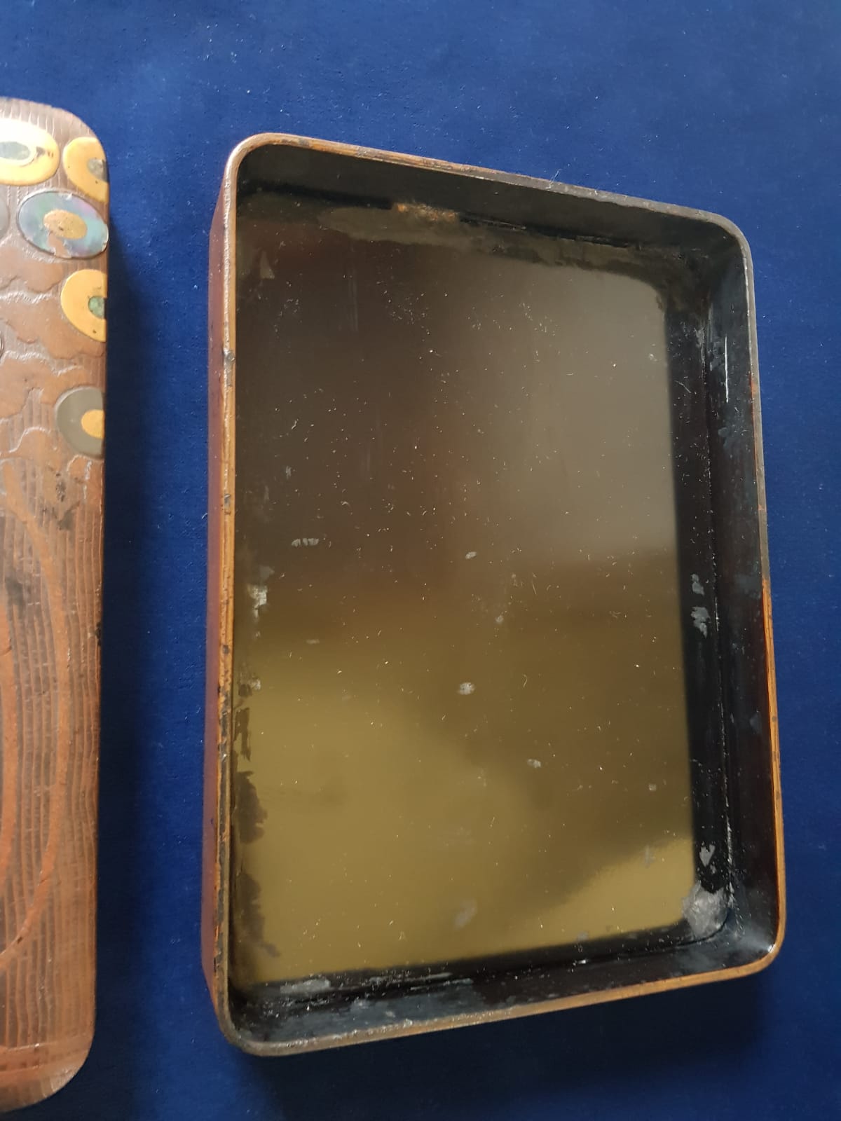 Vintage Japanese Lacquer Box with Abalone Shell Inlay