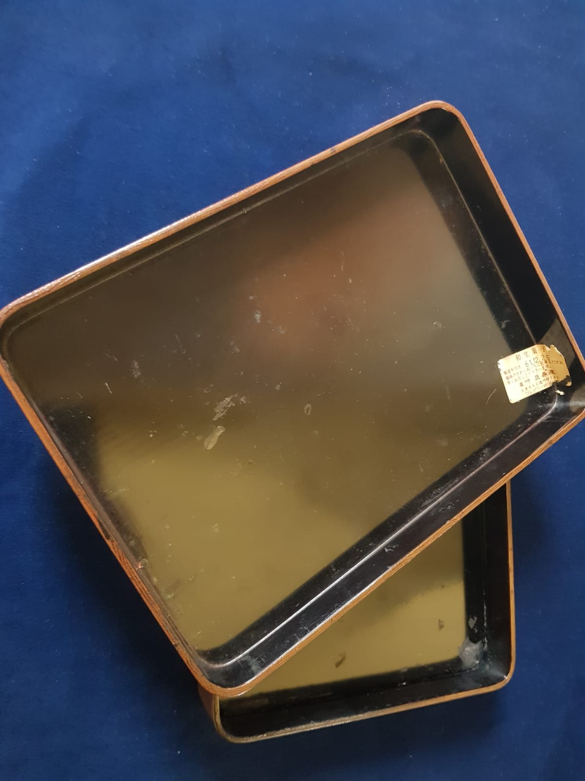 Vintage Japanese Lacquer Box with Abalone Shell Inlay