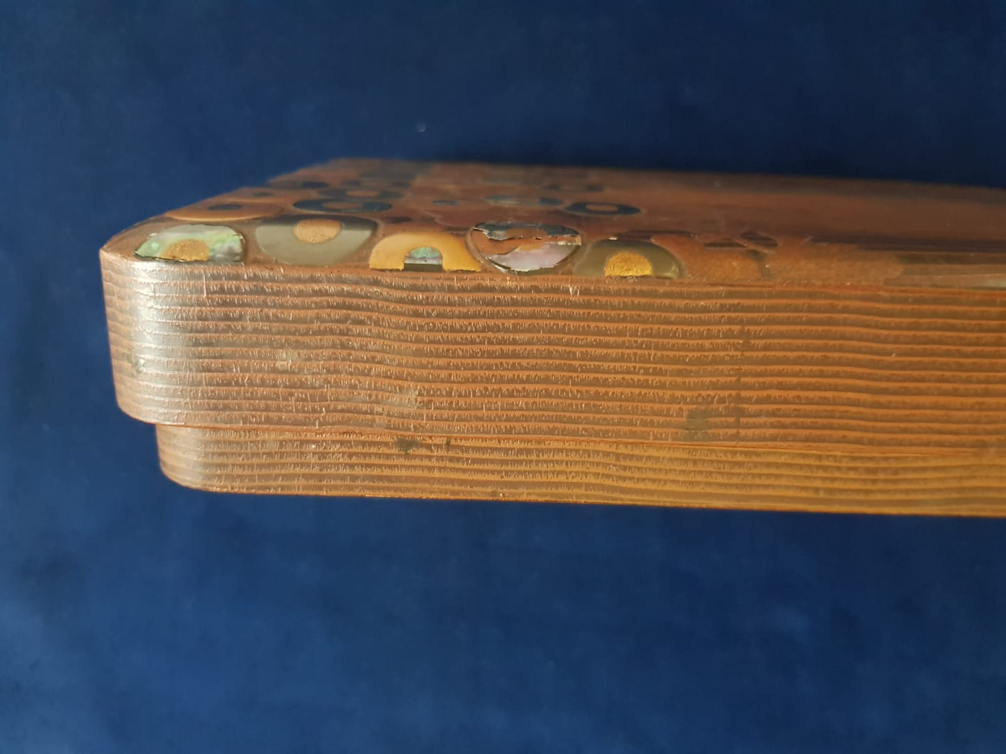 Vintage Japanese Lacquer Box with Abalone Shell Inlay