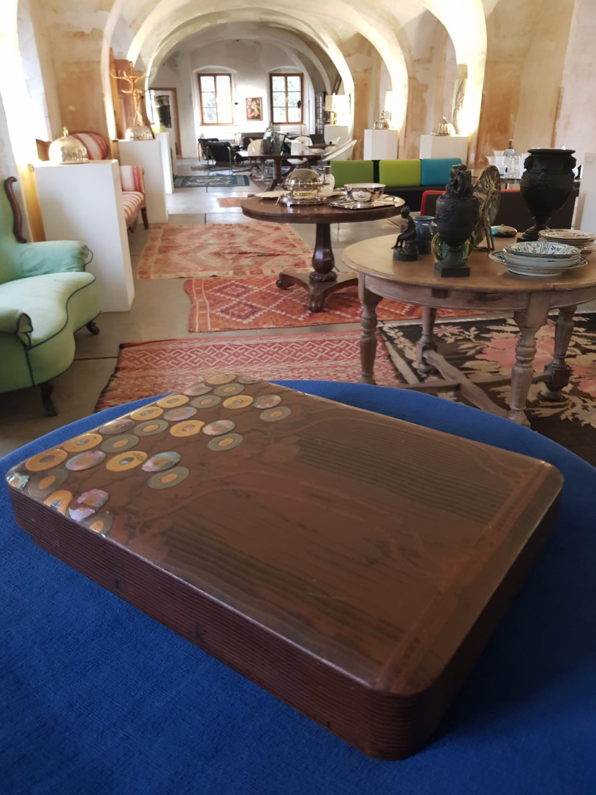 Vintage Japanese Lacquer Box with Abalone Shell Inlay