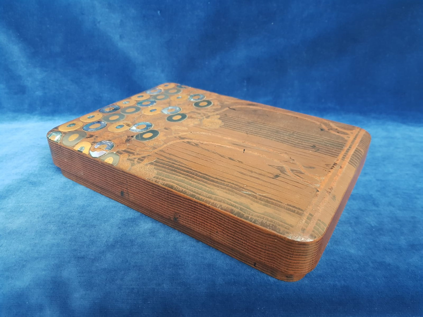 Vintage Japanese Lacquer Box with Abalone Shell Inlay