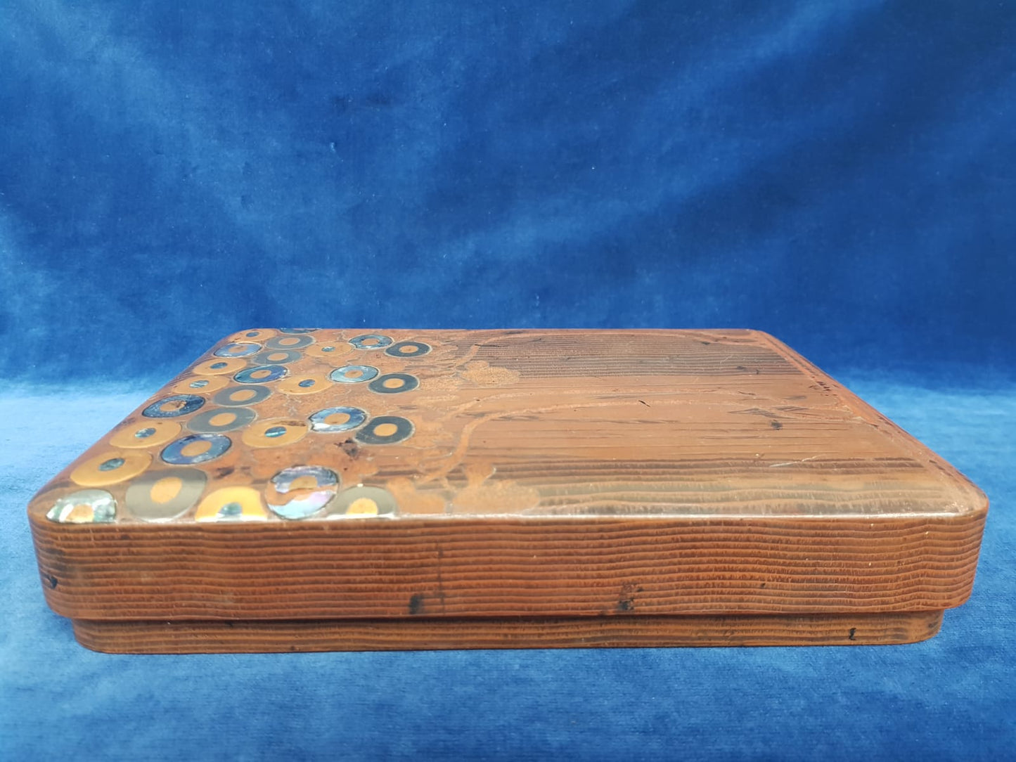 Vintage Japanese Lacquer Box with Abalone Shell Inlay