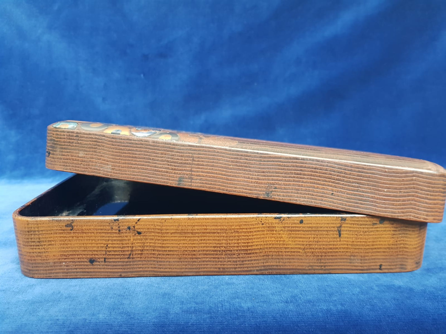 Vintage Japanese Lacquer Box with Abalone Shell Inlay