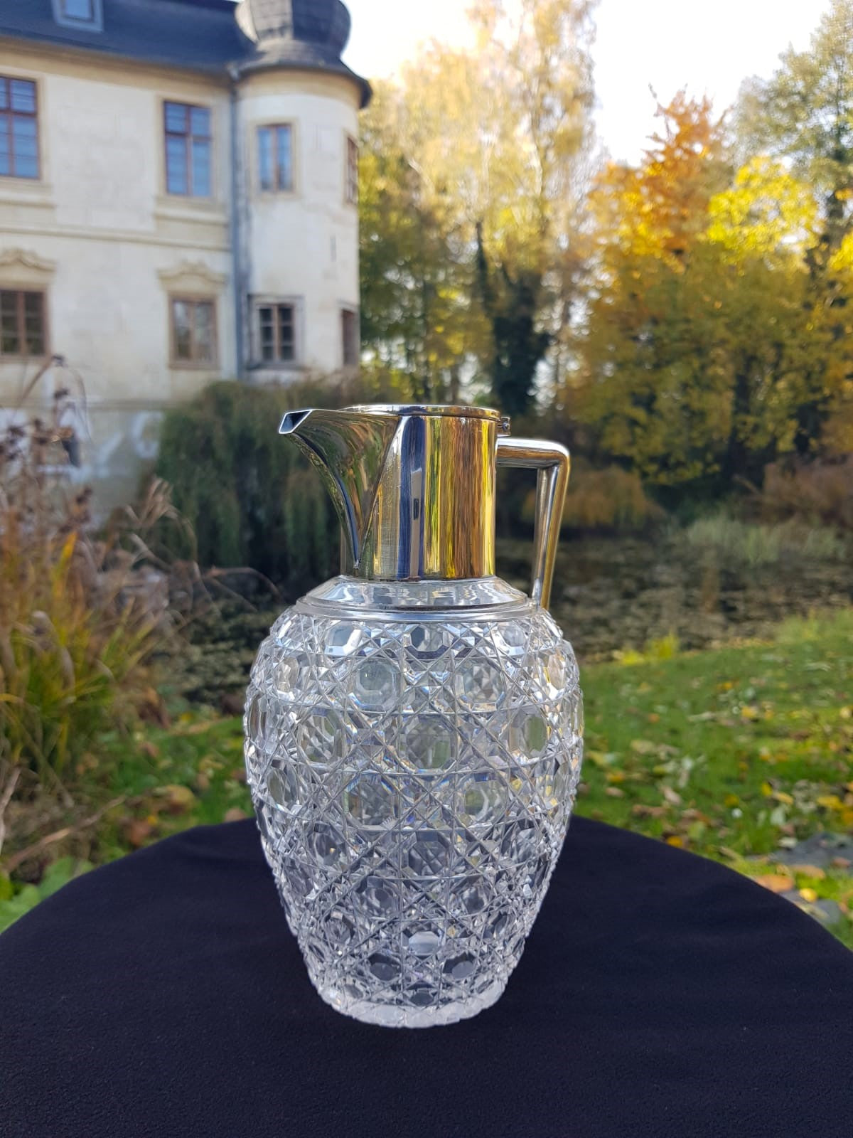 Antique Cut Glass Silver Plated Claret Jug