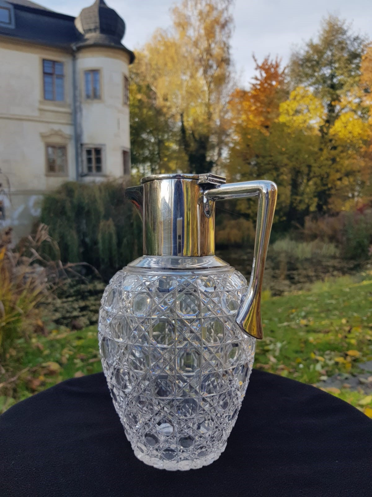 Antique Cut Glass Silver Plated Claret Jug