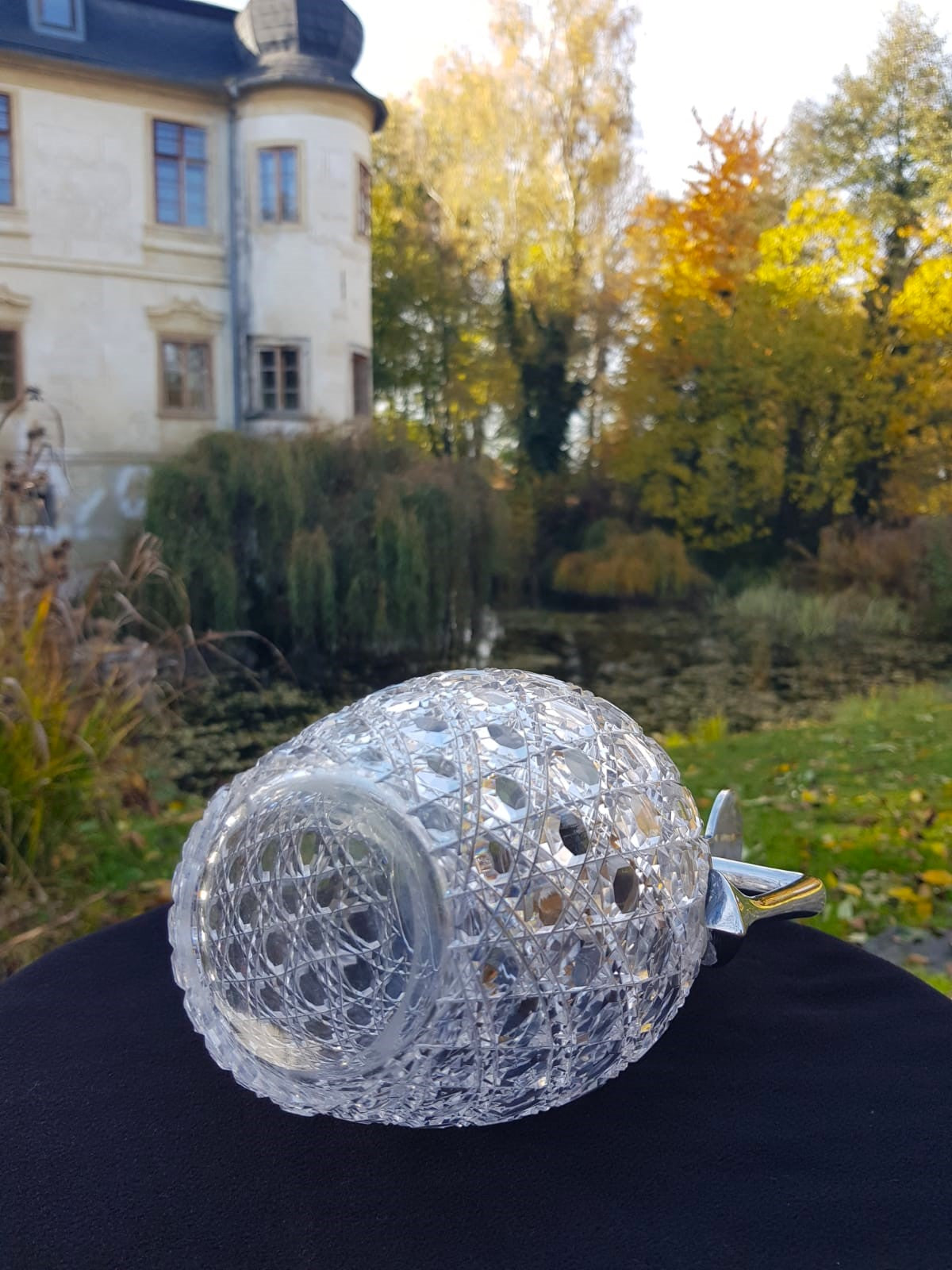Antique Cut Glass Silver Plated Claret Jug