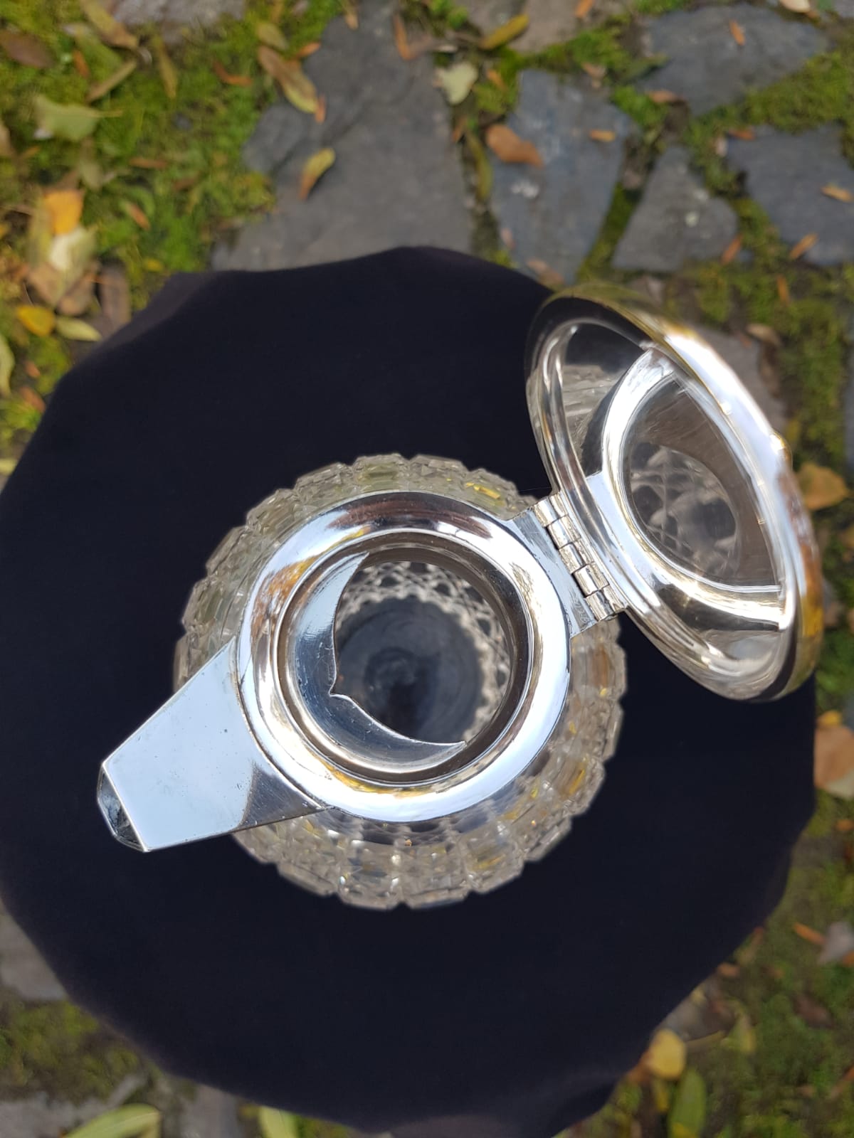 Antique Cut Glass Silver Plated Claret Jug