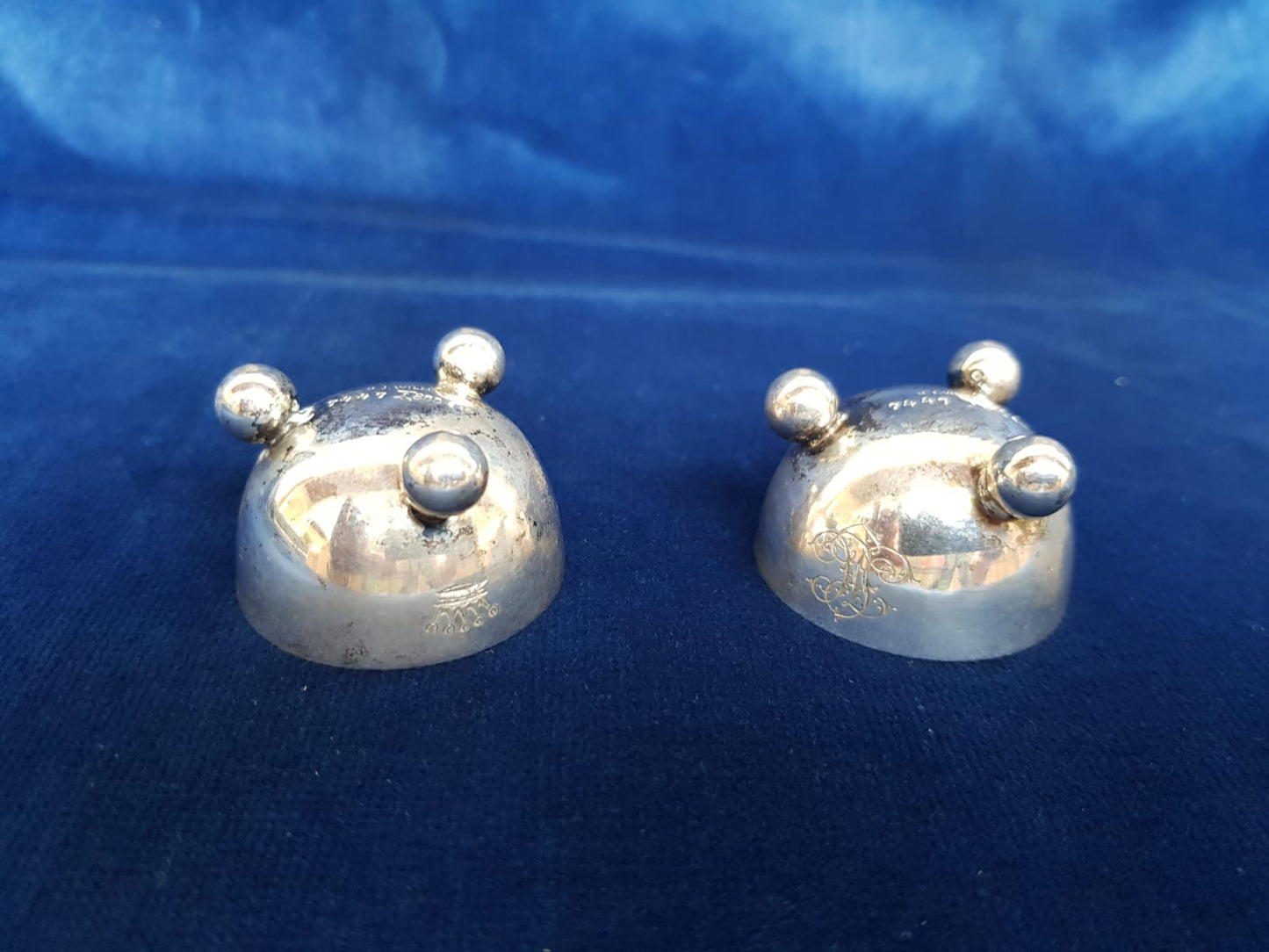 Pair of Gilded 800 Silver Salt Cellars by H.J.Wilm, Germany late 19th Century