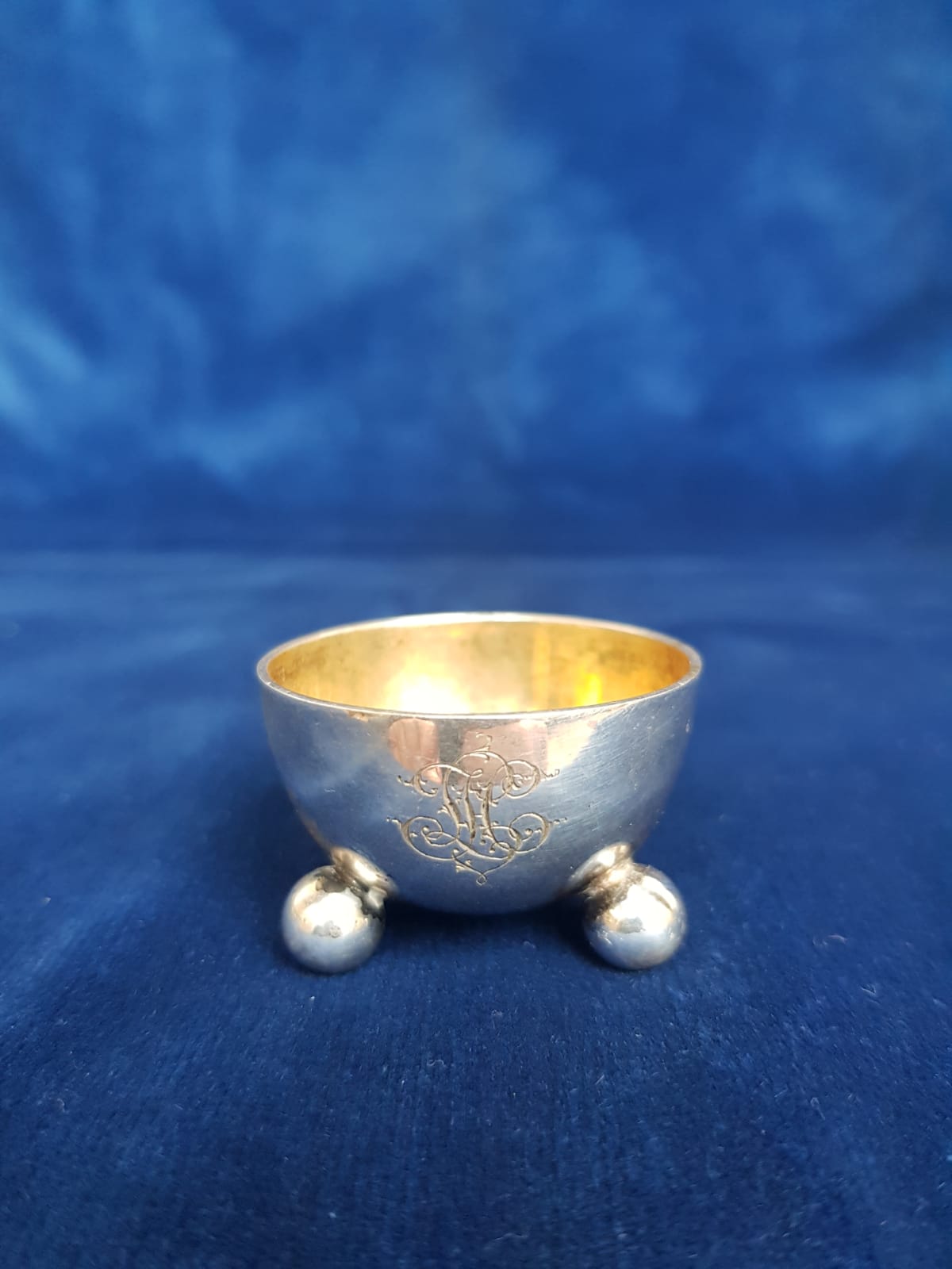 Pair of Gilded 800 Silver Salt Cellars by H.J.Wilm, Germany late 19th Century