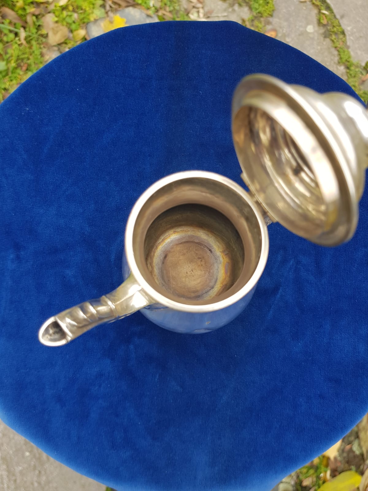 Antique 925 Sterling Silver Coffee Pot, England, mid 19th Century