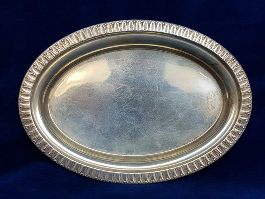 Antique Dutch Begeer 833 Silver Plate Oval Tray, Holland, c. 1859-1893