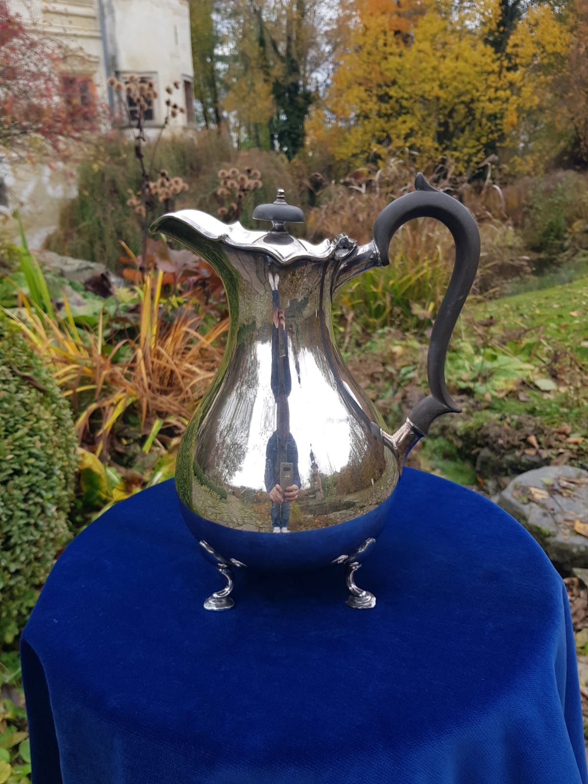 Antique Silver Hot Water/Coffe Jug, England, early 20th Century