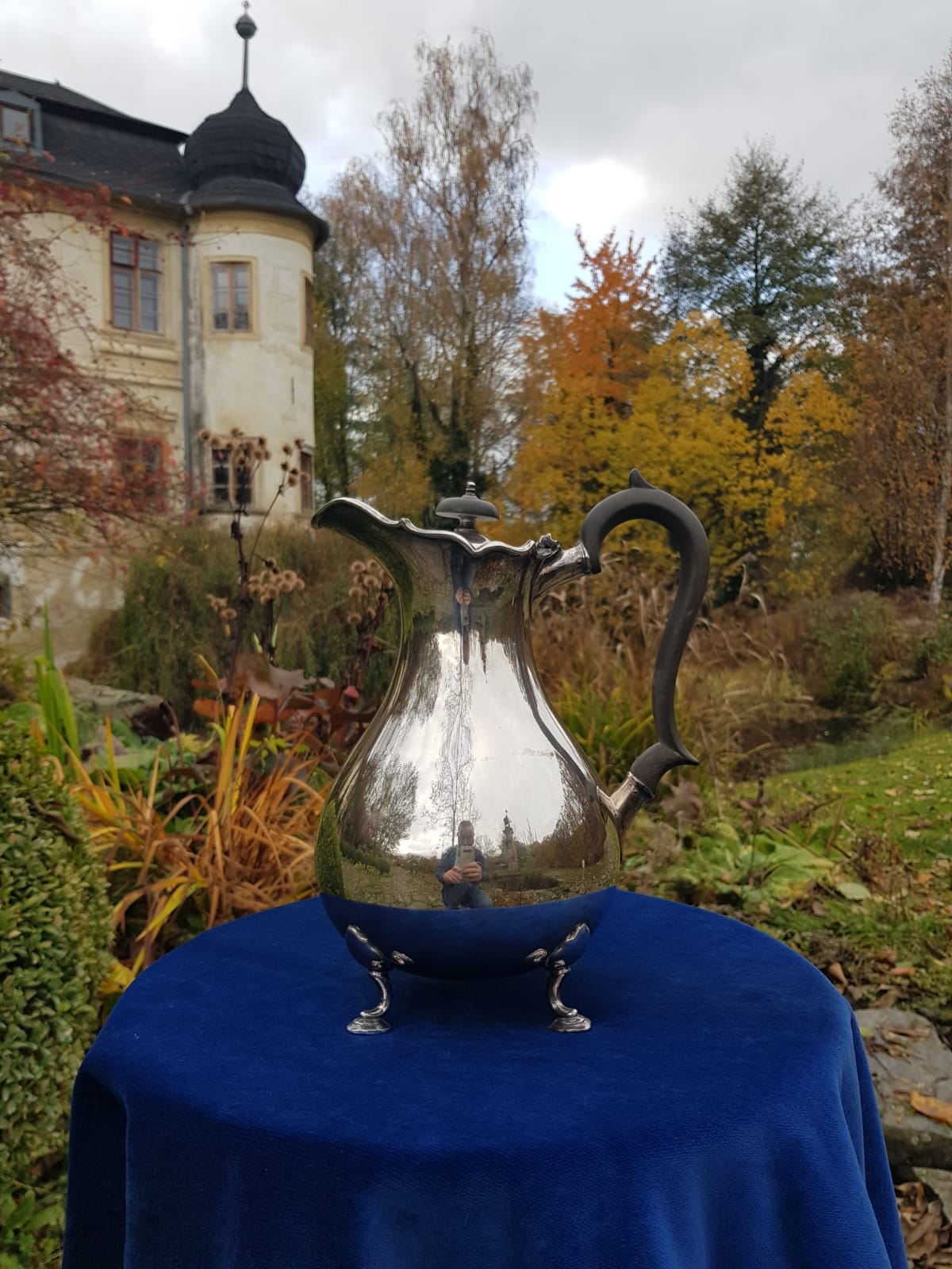 Antique Silver Hot Water/Coffe Jug, England, early 20th Century