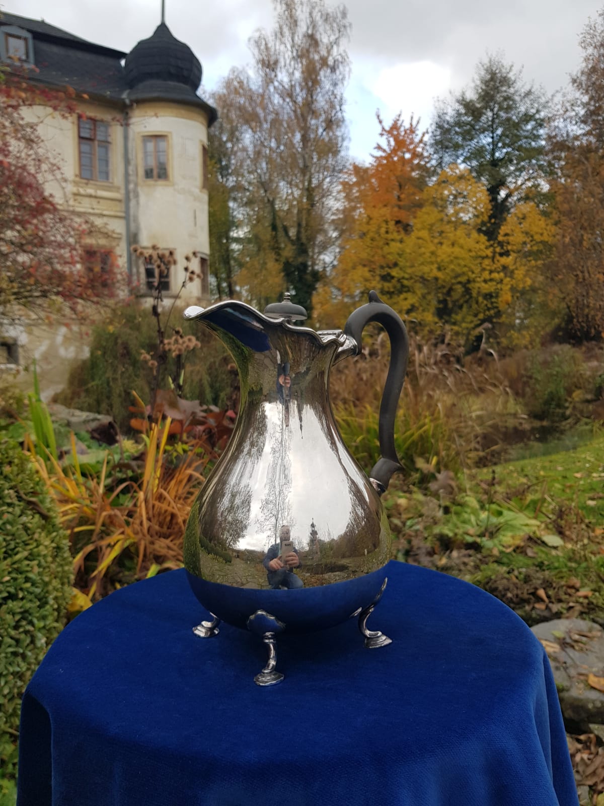 Antique Silver Hot Water/Coffe Jug, England, early 20th Century