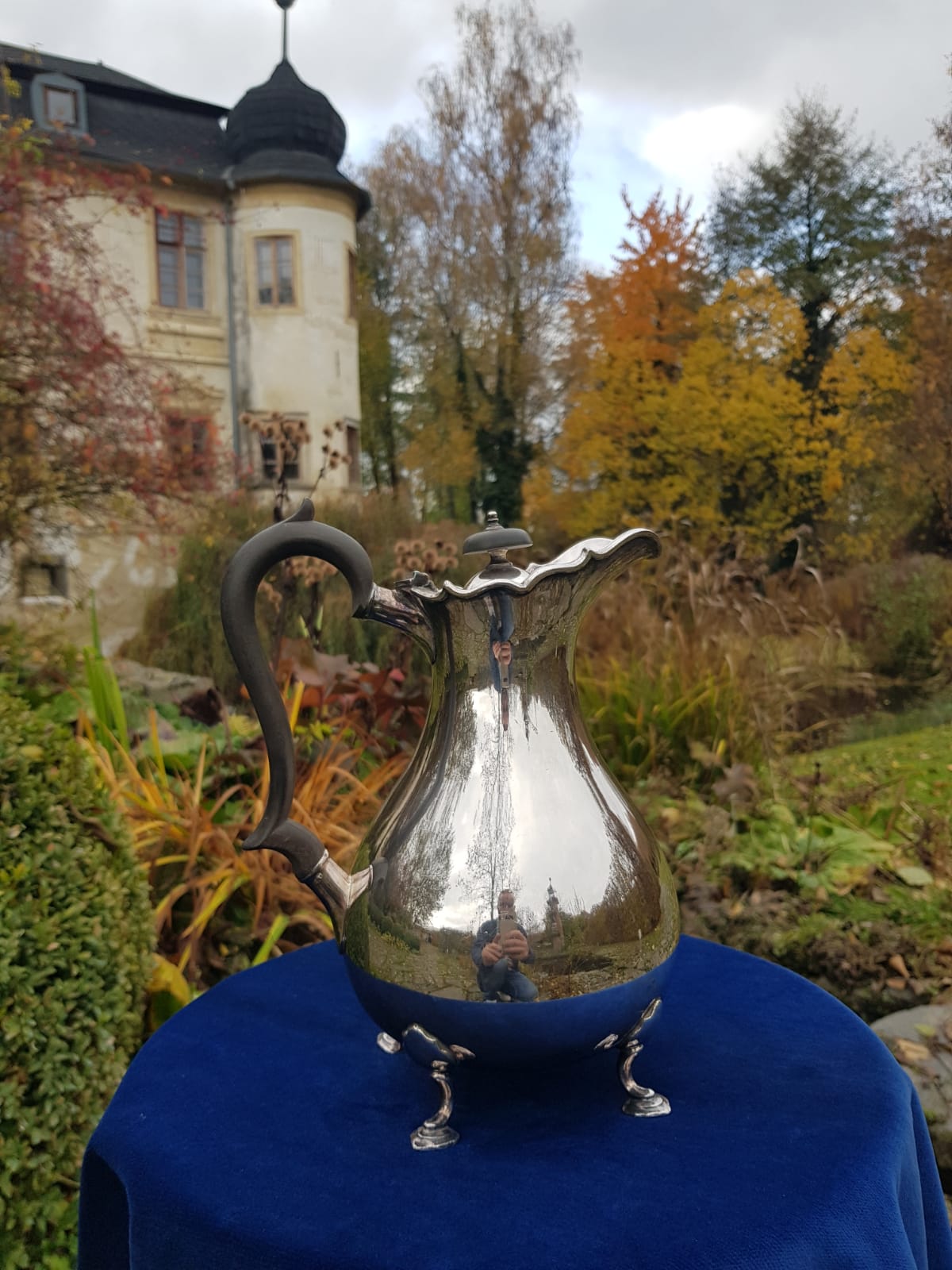 Antique Silver Hot Water/Coffe Jug, England, early 20th Century