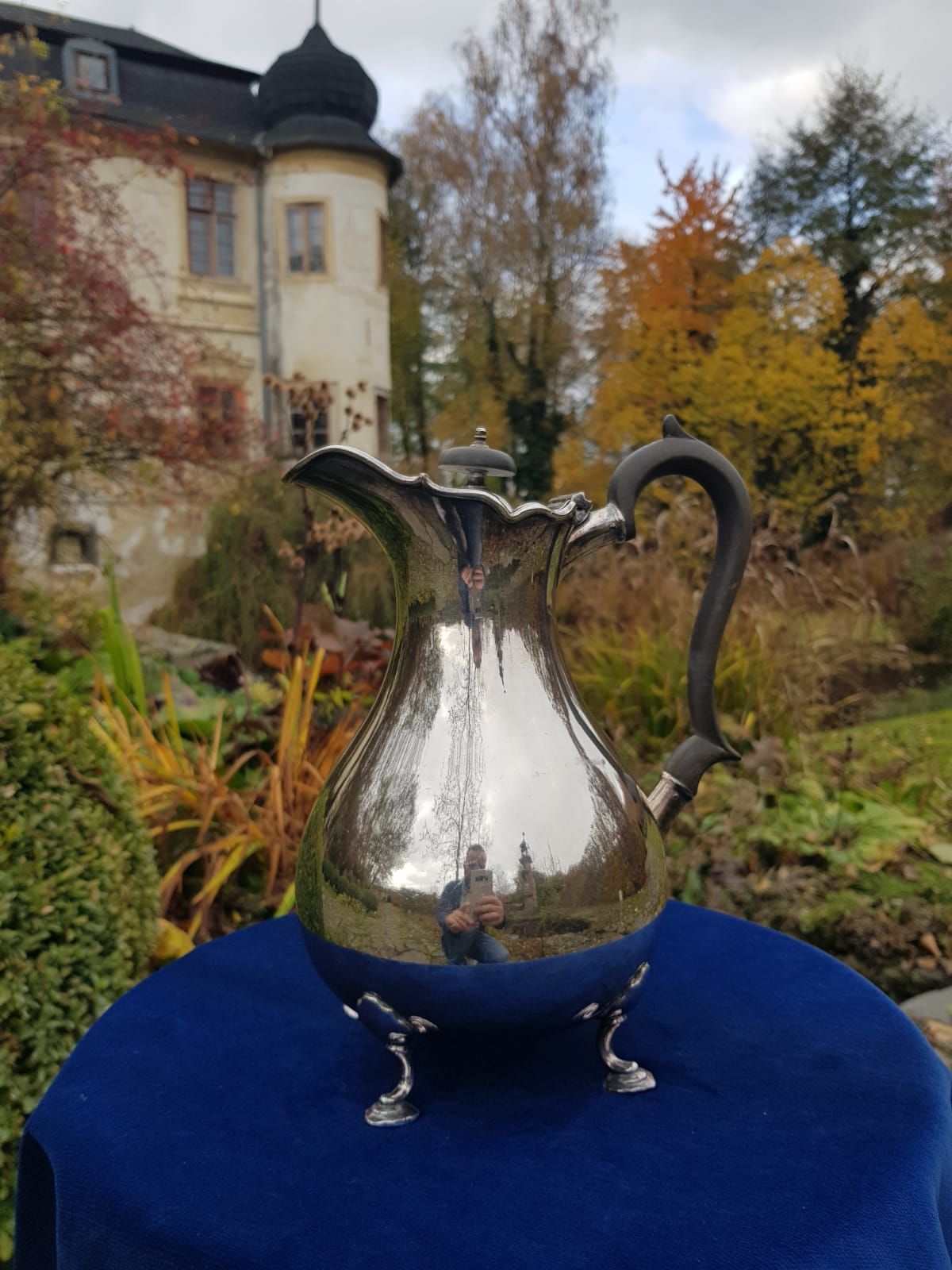Antique Silver Hot Water/Coffe Jug, England, early 20th Century