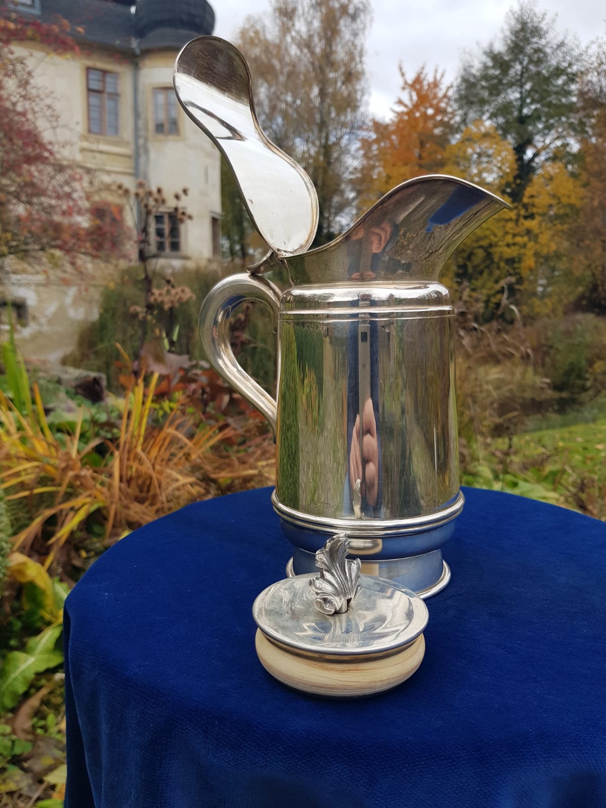 Vintage 800 Silver Jug with Hermetic Lid, mid 20th Century