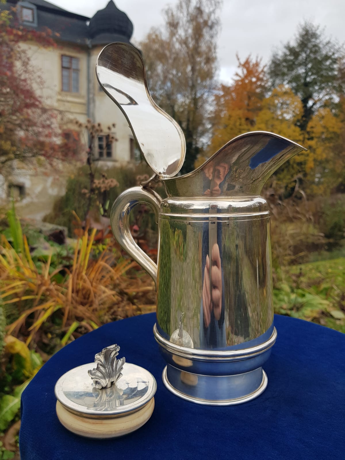 Vintage 800 Silver Jug with Hermetic Lid, mid 20th Century