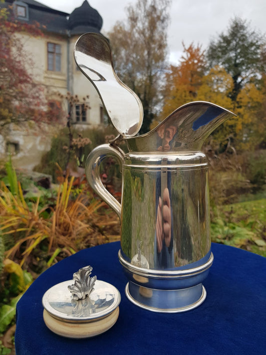 Vintage 800 Silver Jug with Hermetic Lid, mid 20th Century