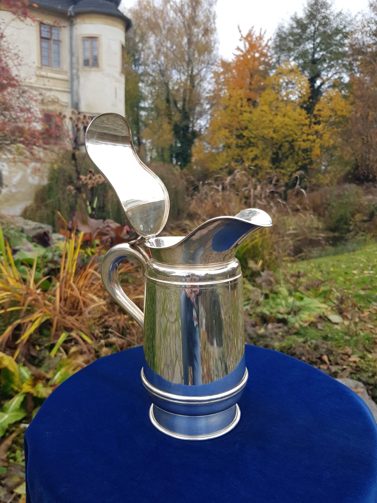 Vintage 800 Silver Jug with Hermetic Lid, mid 20th Century