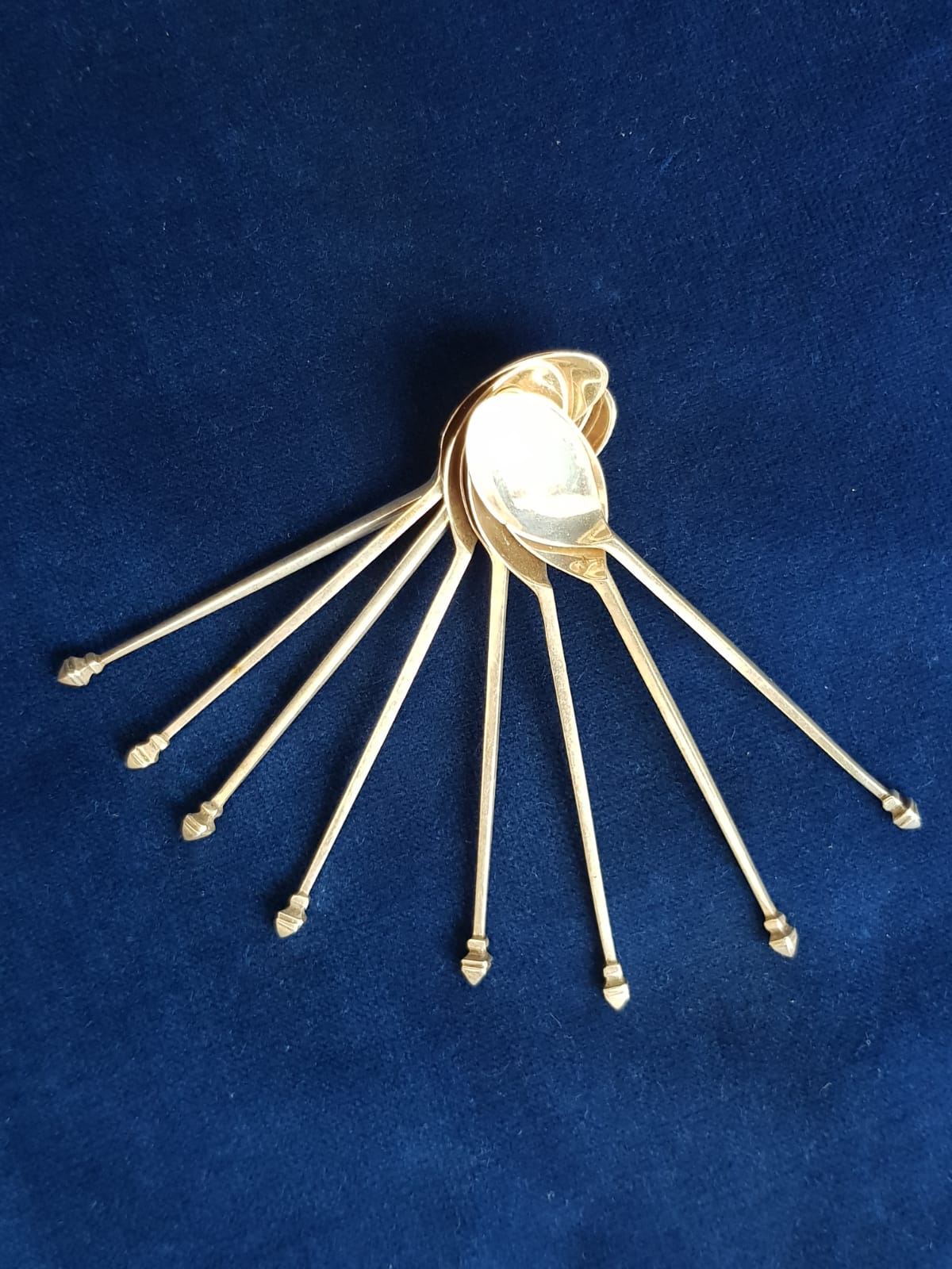 Antique Set of 8 pcs of Demitasse/Coffee Spoons, 800 Silver, Bohemia late 1800s/ early 1900s