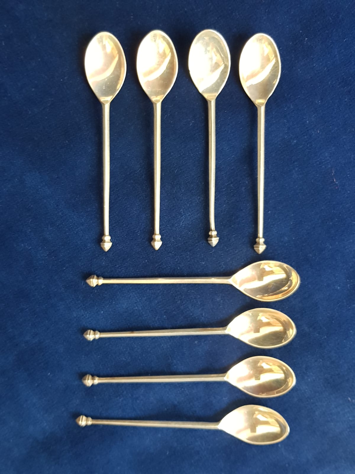 Antique Set of 8 pcs of Demitasse/Coffee Spoons, 800 Silver, Bohemia late 1800s/ early 1900s