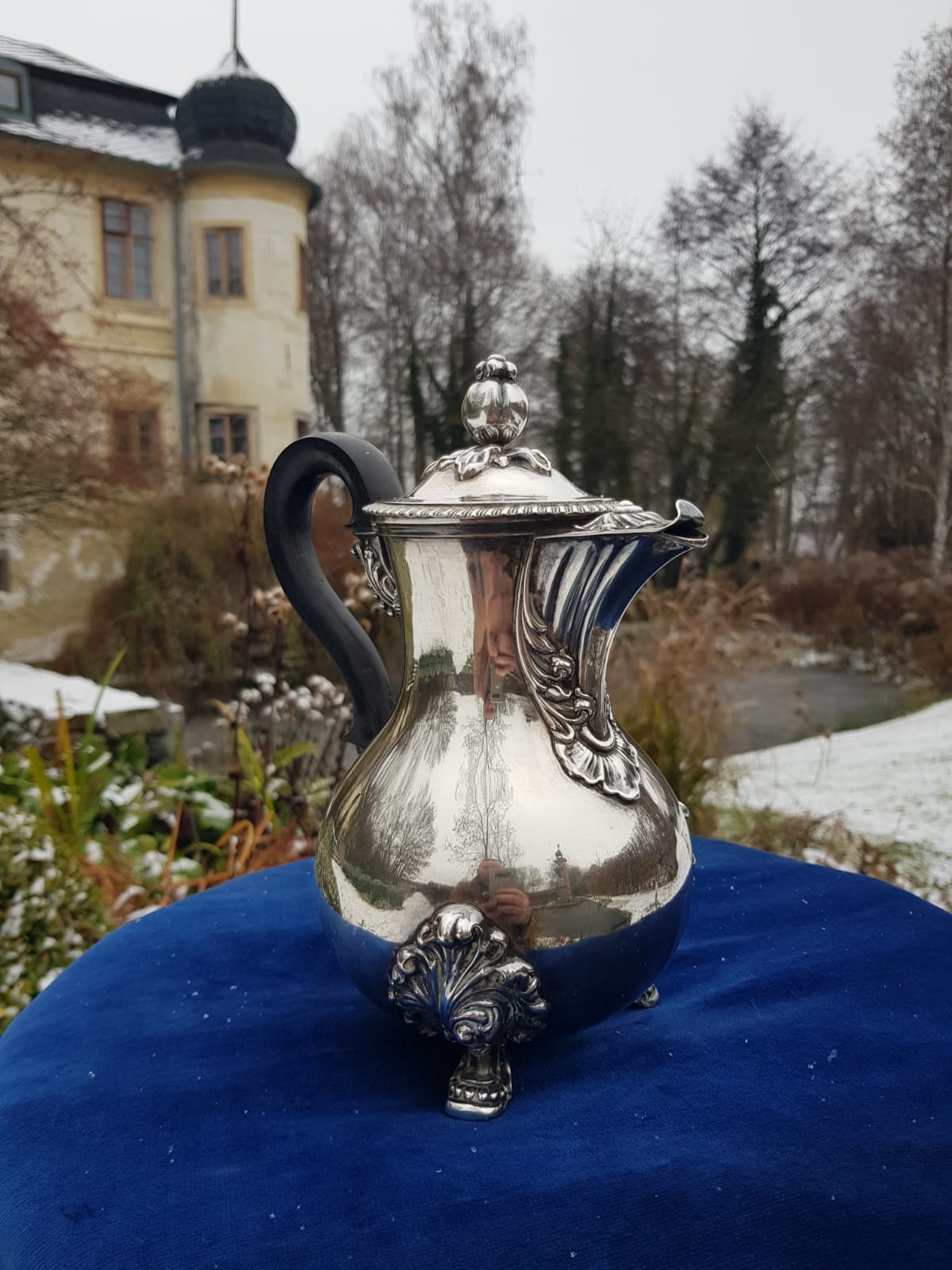 Antique French 950 Silver Coffee/Tea Pot, France, mid 19th Century