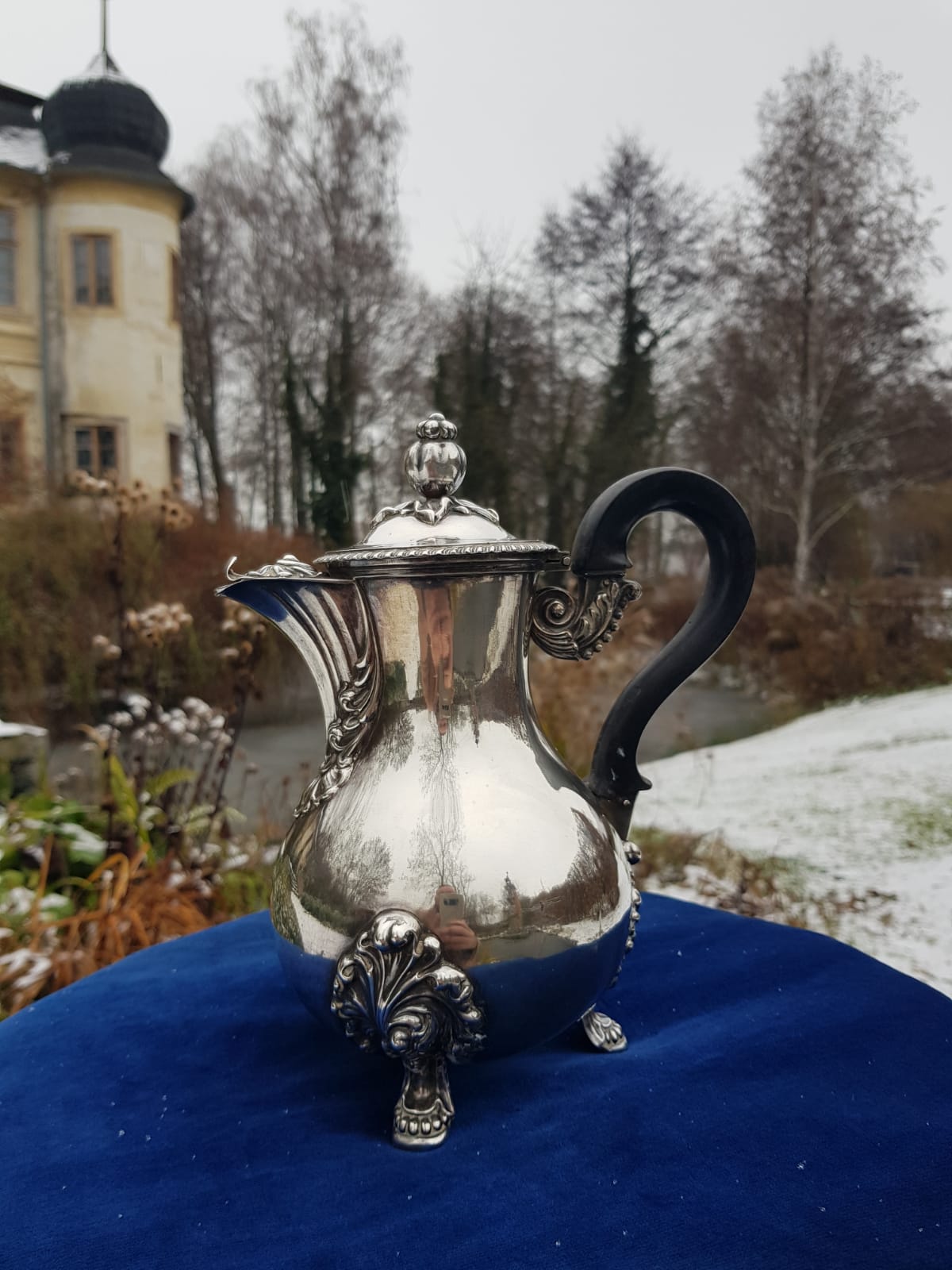Antique French 950 Silver Coffee/Tea Pot, France, mid 19th Century