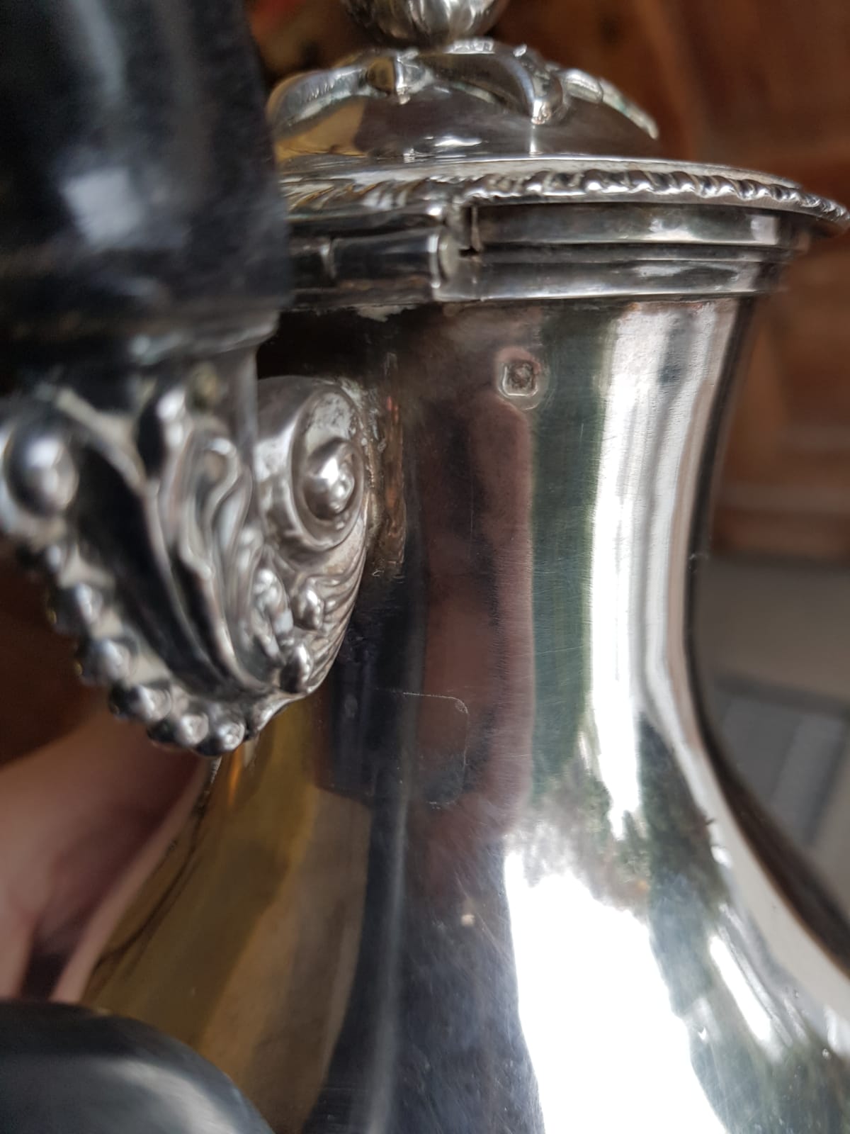 Antique French 950 Silver Coffee/Tea Pot, France, mid 19th Century