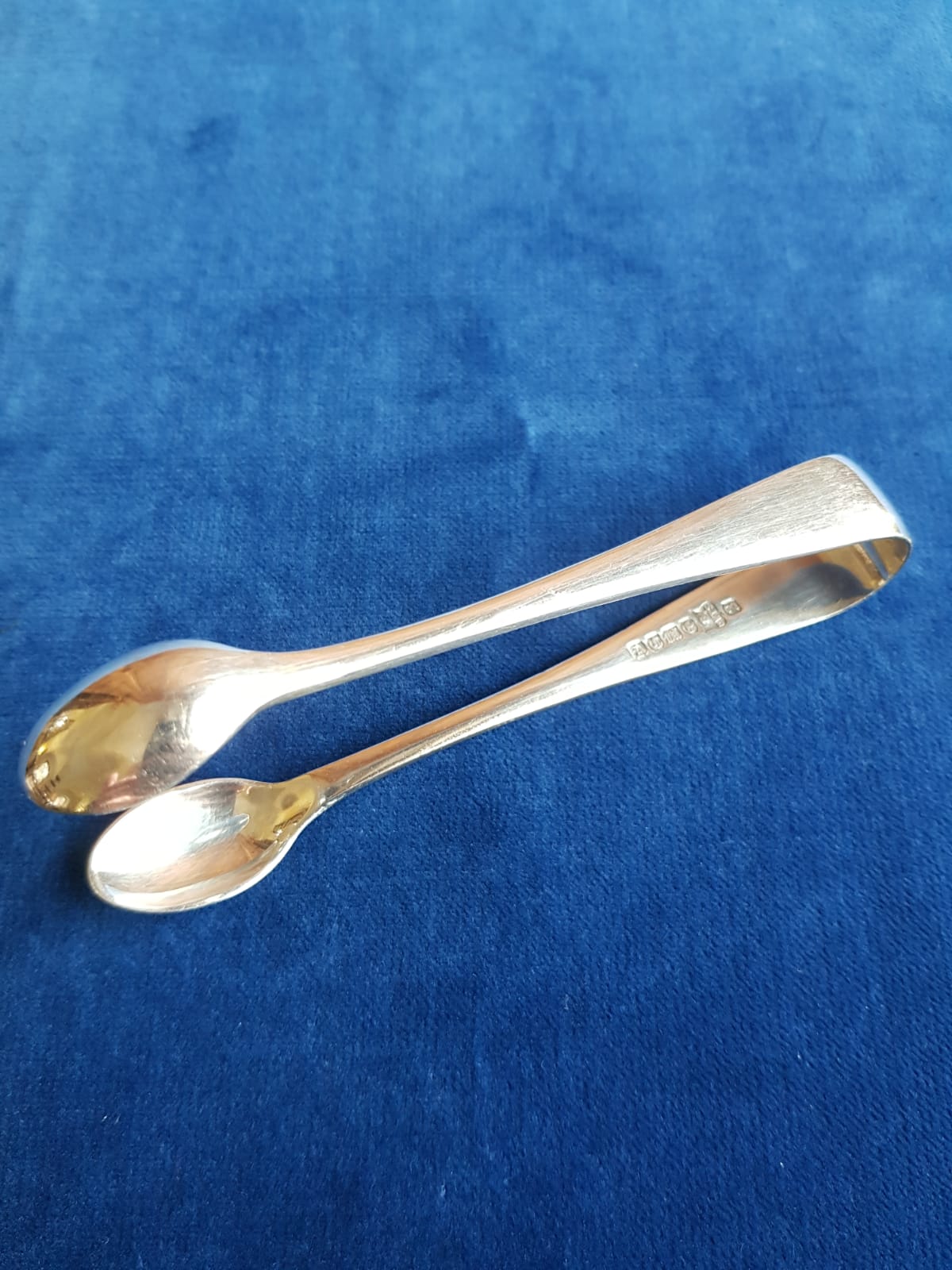 Antique Sterling Silver Sugar Tongs, England, 1918