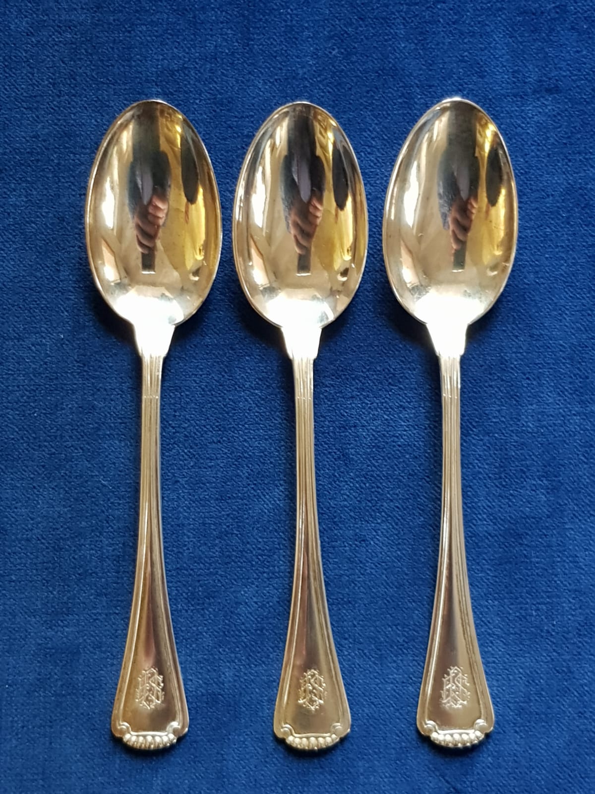 Set of 3 pcs of Antique Mocca 800 Silver Spoons, Germany, late 19th Century